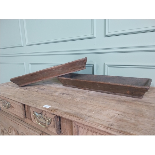 1089 - Pair of early 20th C. painted pine troughs {10 cm H x 66 cm W x 17 cm D}.