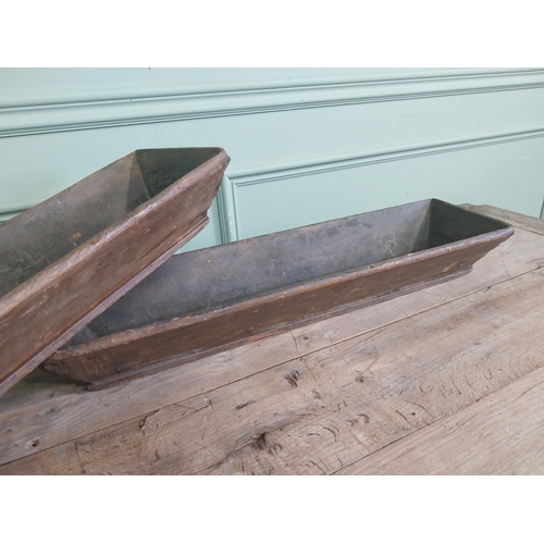 1089 - Pair of early 20th C. painted pine troughs {10 cm H x 66 cm W x 17 cm D}.