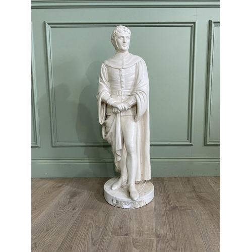 1110 - Early 20th C. plaster statue of Dante {96 cm H x 30 cm W x 32 cm D}.