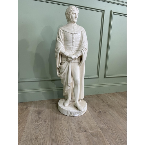 1110 - Early 20th C. plaster statue of Dante {96 cm H x 30 cm W x 32 cm D}.