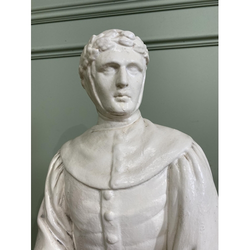 1110 - Early 20th C. plaster statue of Dante {96 cm H x 30 cm W x 32 cm D}.