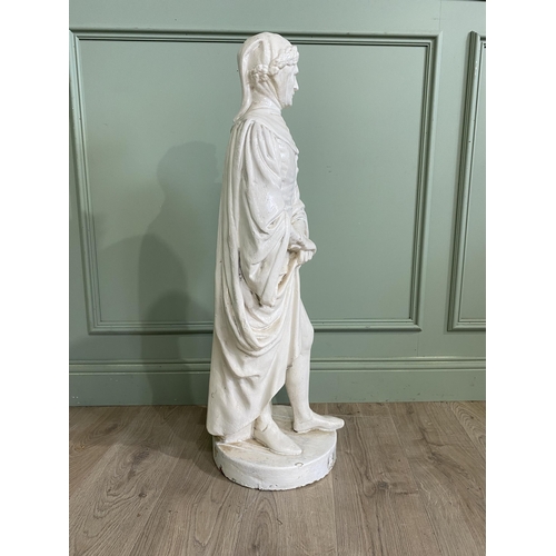 1110 - Early 20th C. plaster statue of Dante {96 cm H x 30 cm W x 32 cm D}.