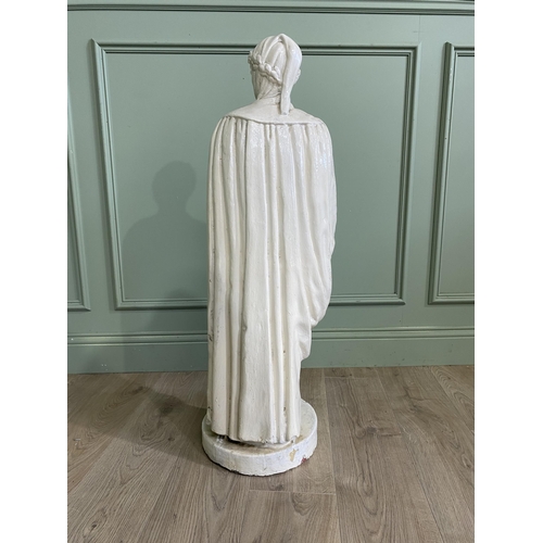 1110 - Early 20th C. plaster statue of Dante {96 cm H x 30 cm W x 32 cm D}.