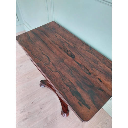 112 - Good quality William IV rosewood turn over leaf card table raised on single column and platform base... 