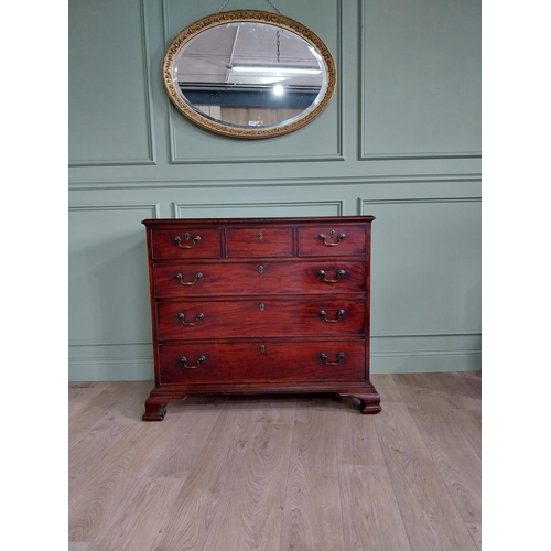 1125 - Good quality Georgian mahogany chest of drawer with three short drawers over three long graduated dr... 