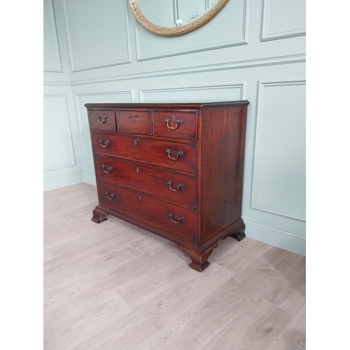 1125 - Good quality Georgian mahogany chest of drawer with three short drawers over three long graduated dr... 