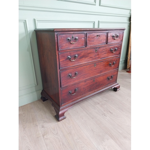 1125 - Good quality Georgian mahogany chest of drawer with three short drawers over three long graduated dr... 