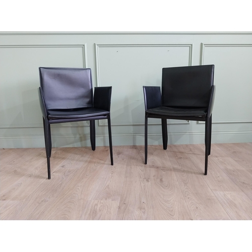 1162 - Pair of designer Italian leather armchairs by Cattelan