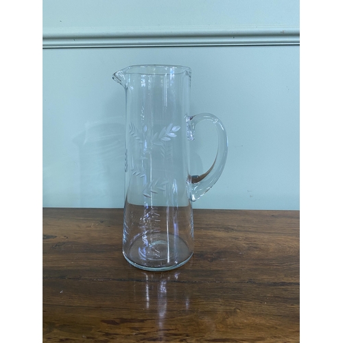 1183 - 19th C. cut glass water jug {29 cm H x 16 cm W x 11 cm D}.