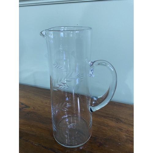 1183 - 19th C. cut glass water jug {29 cm H x 16 cm W x 11 cm D}.