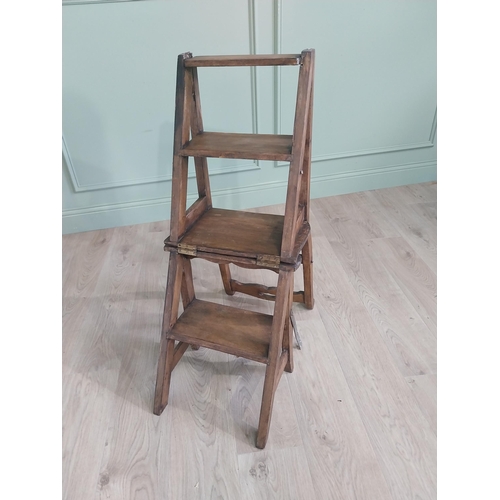 1184 - 19th C. French oak metamorphic library chair {94 cm H x 41 cm W x 38 cm D}.