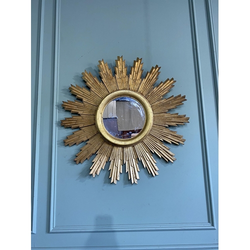 1190 - Good quality giltwood sunburst wall mirror {86 cm Dia.}.