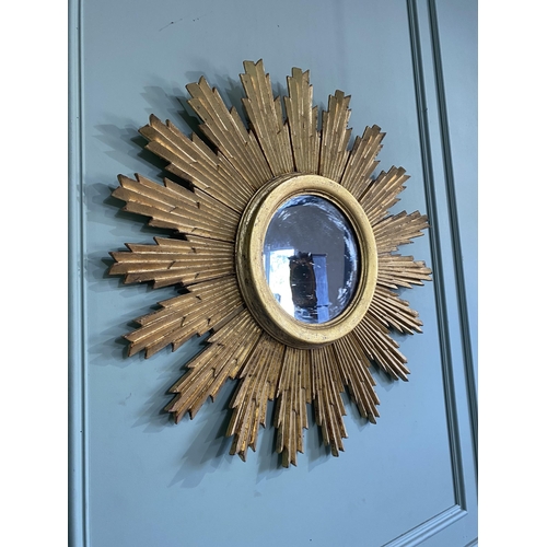 1190 - Good quality giltwood sunburst wall mirror {86 cm Dia.}.