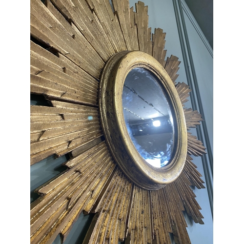 1190 - Good quality giltwood sunburst wall mirror {86 cm Dia.}.