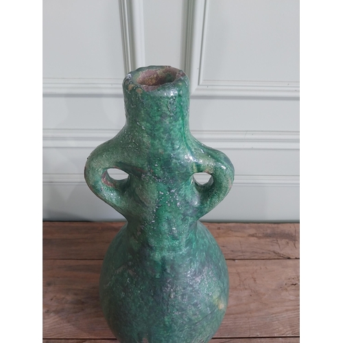 1191 - Early 20th C. Tamegroute glazed terracotta urn {54 cm H x 24 cm Dia.}.