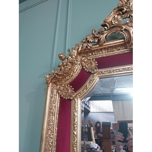 1257 - Decorative French gilt wall mirror in the Victorian style {200 cm H x 110 cm W}.