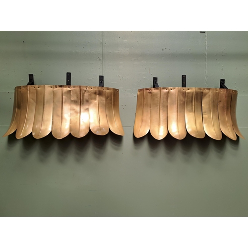 1259 - Pair of Art Deco bronze and copper theatre lights from Stella Theatre Dublin circa 1930s  {Each H 54... 