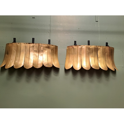 1259 - Pair of Art Deco bronze and copper theatre lights from Stella Theatre Dublin circa 1930s  {Each H 54... 