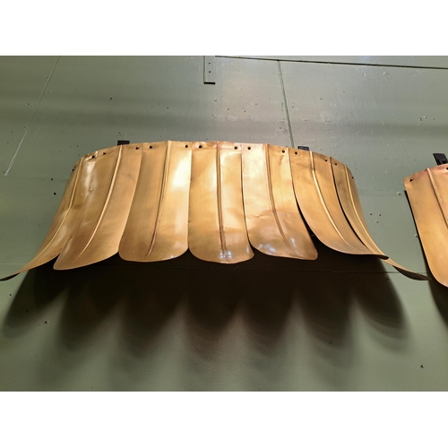 1259 - Pair of Art Deco bronze and copper theatre lights from Stella Theatre Dublin circa 1930s  {Each H 54... 