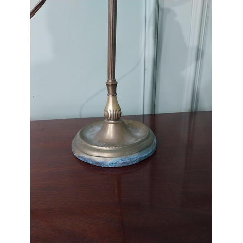 126 - Good quality early 20th C. adjustable students lamp with ruby and frosted glass shade {55 cm H x 30 ... 