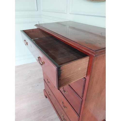 1262 - Good quality Georgian mahogany chest of drawers with five graduated drawers with original brass hand... 