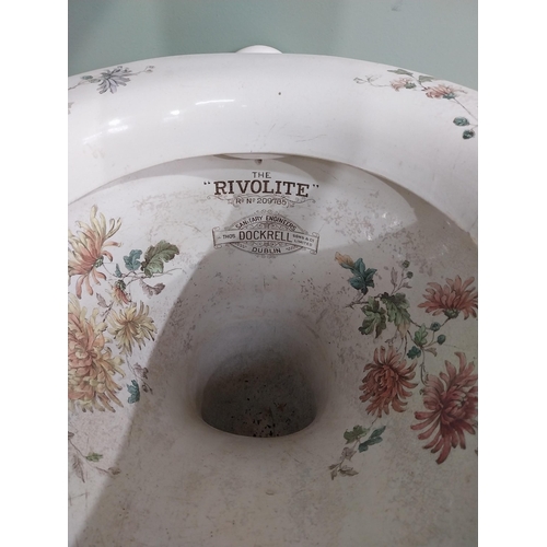 1281 - 19th C. 'The Rivolite ceramic toilet box Dockrell of Dublin {45 cm H x 36 cm W x 45 cm D}.