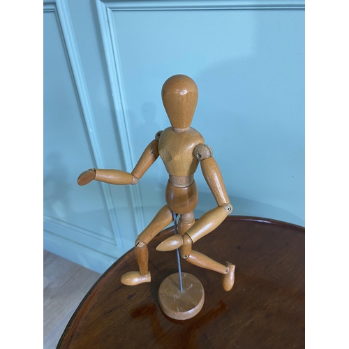 1283 - Pine articulating artists model {33 cm H x 16 cm W x 14 cm D}.