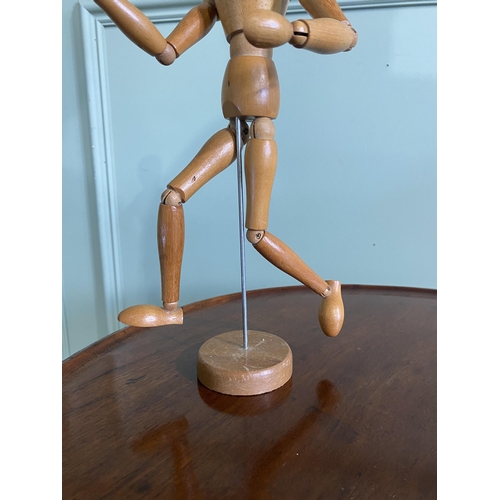 1283 - Pine articulating artists model {33 cm H x 16 cm W x 14 cm D}.