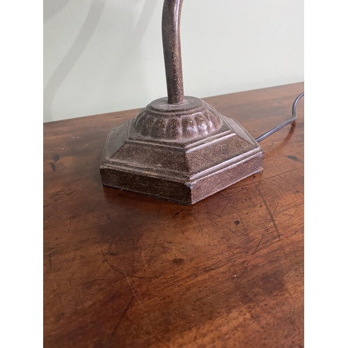 1286 - Vintage bronzed metal table lamp {46 cm H x 21 cm W x 27 cm D}.