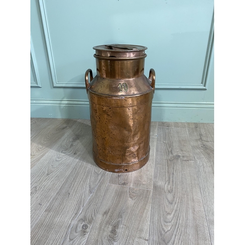 1287 - Copper creamery can {53 cm H x 30 cm Dia.}.