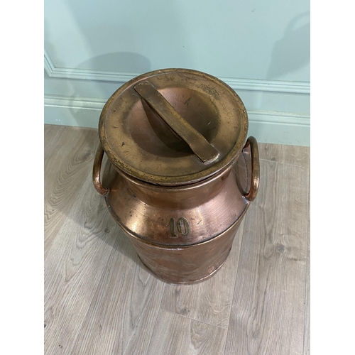 1287 - Copper creamery can {53 cm H x 30 cm Dia.}.