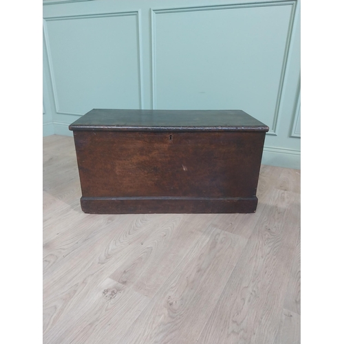 1296 - 19th C. stained pine blanket box {46 cm H x 96 cm W x 46 cm D}.