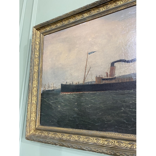 1309 - 19th C. SS Hare Ship oil on canvas mounted in giltwood frame {58 cm H 79 cm W}.