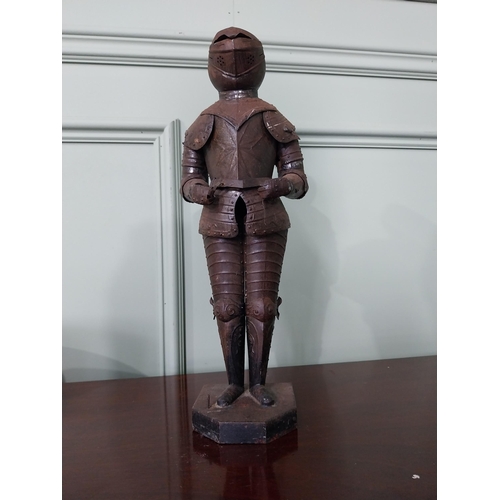 1313 - Vintage miniature metal suit of armour {40 cm H x 16 cm W x 11 cm D}