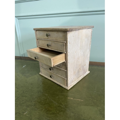 1319 - 19th C. pine watch makers cabinet {26 cm H x 22 cm W x 21 cm D}.