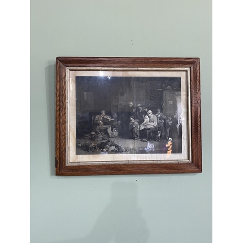 1348 - Pair of late 19th C. The Blind Fidler and Rent Day engravings printed by Sir David Wilkie mounted in... 