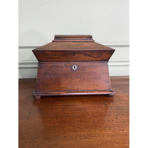 1354 - 19th C. mahogany sewing box with fitted interior {26 cm H x 34 cm W x 27 cm D}.