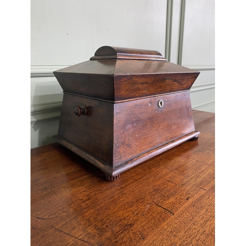 1354 - 19th C. mahogany sewing box with fitted interior {26 cm H x 34 cm W x 27 cm D}.