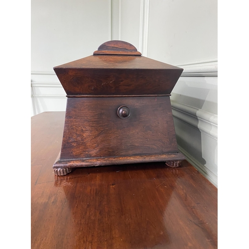 1354 - 19th C. mahogany sewing box with fitted interior {26 cm H x 34 cm W x 27 cm D}.