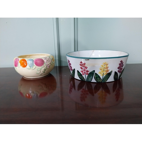 1361 - Two vintage ceramic bowls decorated with fruit and flowers {10 cm H x 28 cm Dia. AND 10 cm H x 20 cm... 