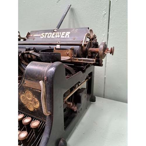 1364 - Stoewer typewriter  {H 20cm x W 40cm x D 30cm }. - NOT AVAILABLE TO VIEW IN PERSON