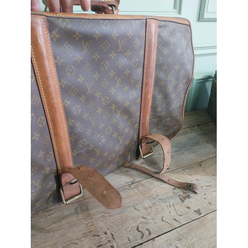 1366 - Two French vintage bags - suitcase and holdall {25 cm H x 50 cm W x 50 cm D AND 44 cm H x 15 cm W  x... 