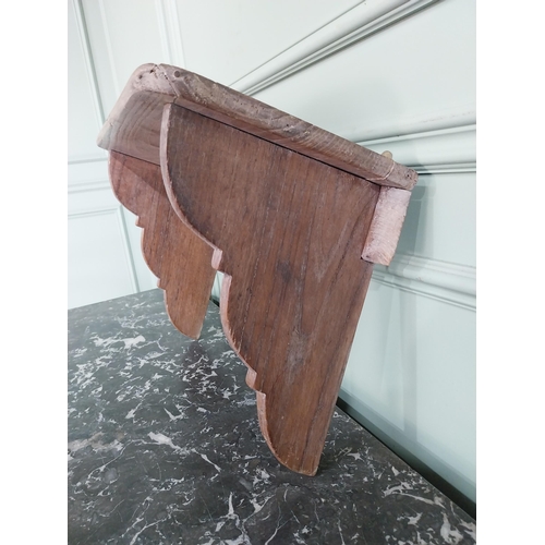 1371 - 19th C. elm wall bracket shelf {32 cm H x 48 cm W x 24 cm D}.