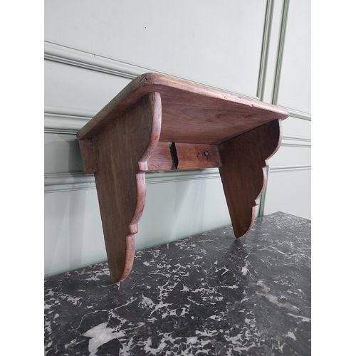 1371 - 19th C. elm wall bracket shelf {32 cm H x 48 cm W x 24 cm D}.