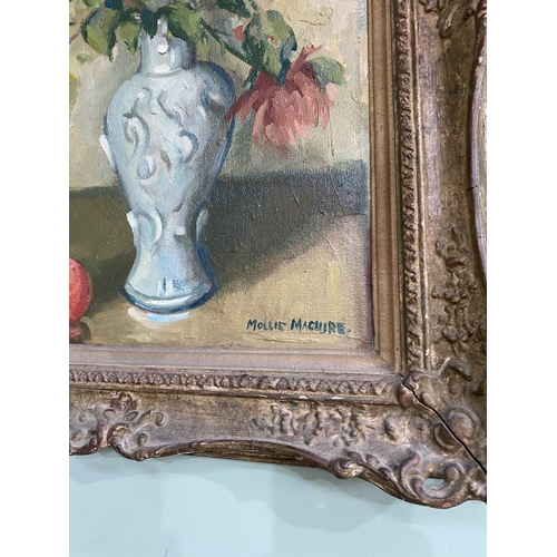 1379 - Early 20th C. Molly Maguire Still Life oil on canvas mounted in giltwood frame {61 cm H x 50 cm W}.