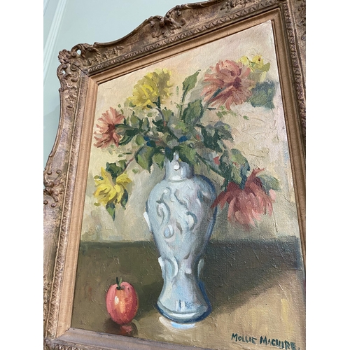 1379 - Early 20th C. Molly Maguire Still Life oil on canvas mounted in giltwood frame {61 cm H x 50 cm W}.