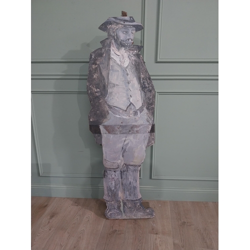 1384 - Wooden board figure of a Man {163 cm H x 53 cm W}.