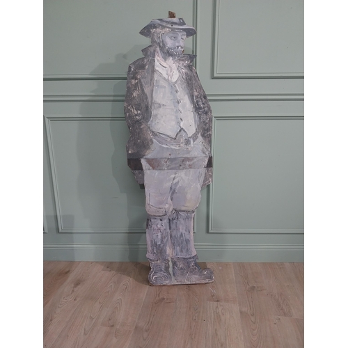 1384 - Wooden board figure of a Man {163 cm H x 53 cm W}.