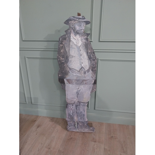 1384 - Wooden board figure of a Man {163 cm H x 53 cm W}.