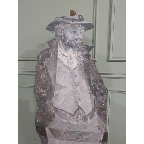 1384 - Wooden board figure of a Man {163 cm H x 53 cm W}.